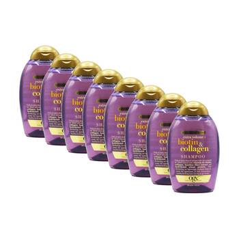 8PK OGX Biotin And Collagen Extra Strength Hair Shampoo Bottle 385ml