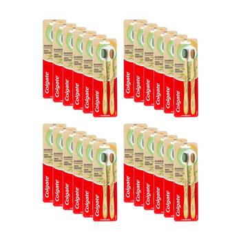 24x 2pc Colgate Oral Toothbrush Set W/ Natural Bamboo Charcoal Bristles Soft