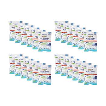 24x 150pc Oral Fusion Dental Teeth Cleaning Floss & Picks Mint Flavour