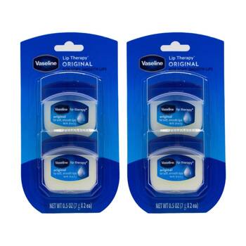 2x 2pc Vaseline Lip Therapy Original Pack Hydrating Balm Smooth Soft Care 7g