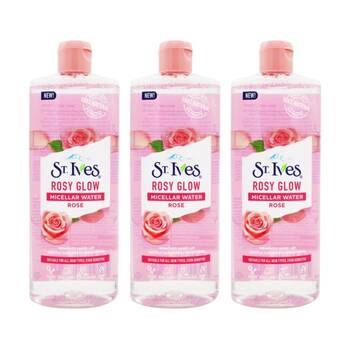 3PK St Ives Micellar Water Rosy Glow Rose Face Cleanser Gentle Care 400ml
