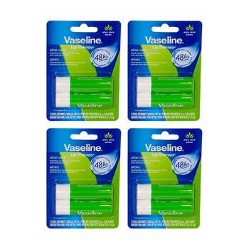 4x 2pc Vaseline Lip Therapy 48HR Aloe Vera Hydration Pack Nourishment 4.8g