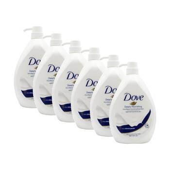6PK Dove Deeply Nourishing Moisturising Formula Body Wash 1000ml