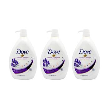 3PK Dove Body Wash Lavender Chamomile Microbiome Gentle Skin Care 1000mL