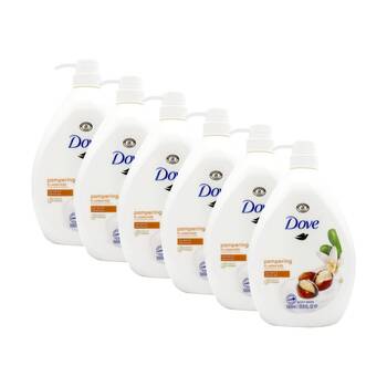6PK Dove Pampering Softening & Moisturising Body Wash 1000mL Shea Butter Vanilla