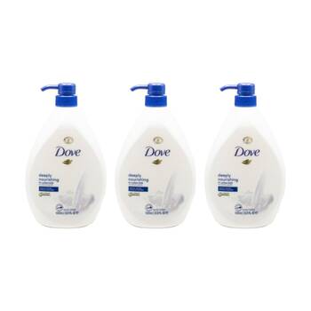 3PK Dove Body Wash Deeply Nourishing Instantly Soft Skin Care 1000mL