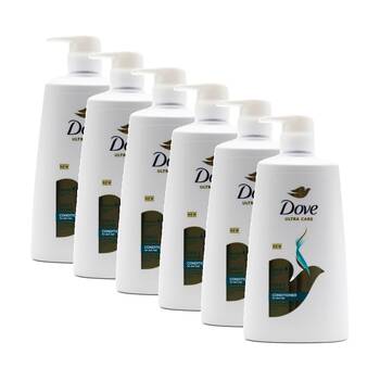 6PK Dove Ultra Care Daily Shine For Dull Hair Conditioner Pump Bottle 660ml