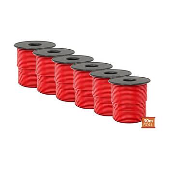 6PK Doss 30M Red Hookup Wire/ Cable Sold As A Roll Of Tinned Copper Wire