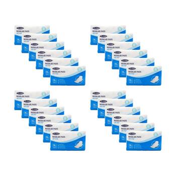 24x 16pc Real Care Regular Pads With Wings Absorbency Level 3 Female Hygiene