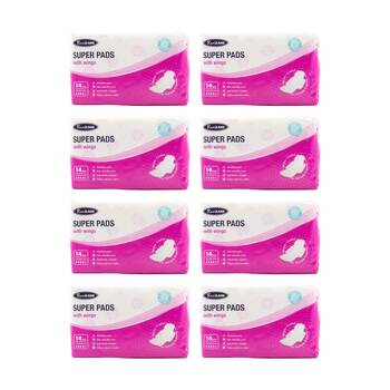8x 14pc Real Care Women's Super Pads Absorbency Level 4 Sanitary Napkin