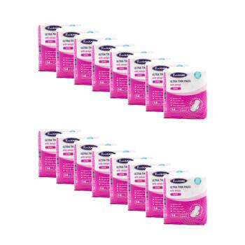 16x 14pc Real Care Ultra Thin Pads Super Absorbency Level 4 With Wings Pack