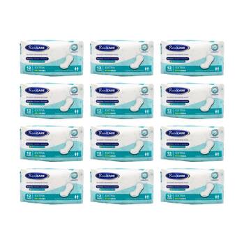 12PK Real Care Bladder Weakness Pads Extra Absorbency 12 Pack Suitable Men Women