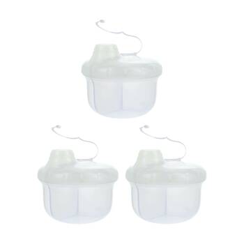3x Nuby Powder Formula Dispenser 3 Compartment Easy Pour Spout Clear