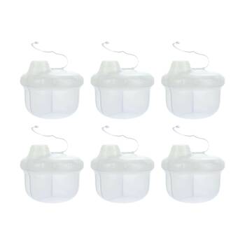 6x Nuby Powder Formula Dispenser 3 Compartment Easy Pour Spout Clear