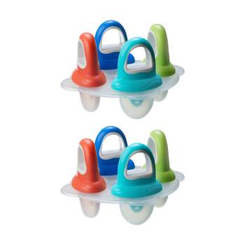2x 4pc Nuby Fruitsicles Tray Portion Popsicle Moulds Multicolour 6m+
