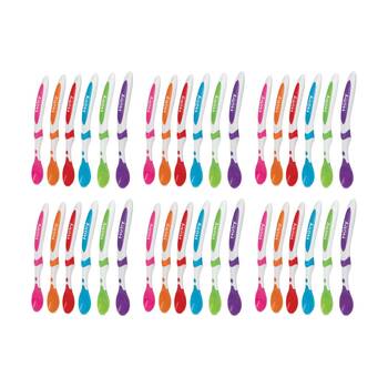 6x 6pc Nuby Baby/Infant Weaning Spoons Soft Tip Gentle On Gums Multicolour