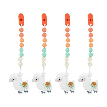 4x Nuby Silicone Baby/Infant Teether Toy W/ Pacifinder Clip Textured 3m+