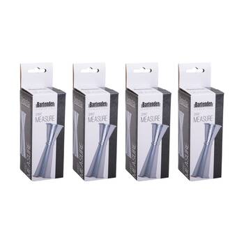 4PK Bartender Stainless Steel Spirit Measure Utensil Full & Double Nip 30ml/60ml