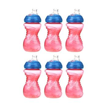 6x Nuby No Spill Super Spout Gripper Cup Easy Grip 300ml Assorted 6m+