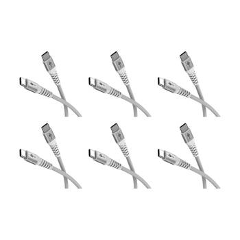 6PK Goobay Supersoft USB-C to V2.0 Cable 1M 60W Power Delivery - White