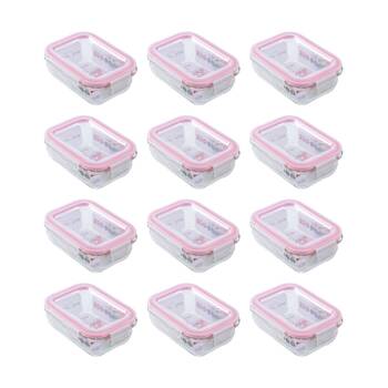 12PK Lemon And Lime Yorkshire Glass Clip Seal Reusable Food Container 370ml
