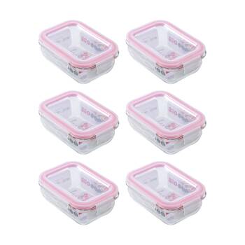 6PK Lemon And Lime Yorkshire Glass Clip Seal Reusable Food Container 370ml