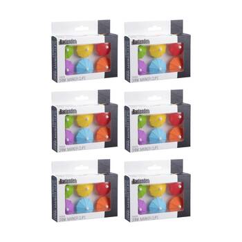 6x 6pc Bartender Reusable Drink Marker Parasol Clips Multi-Coloured