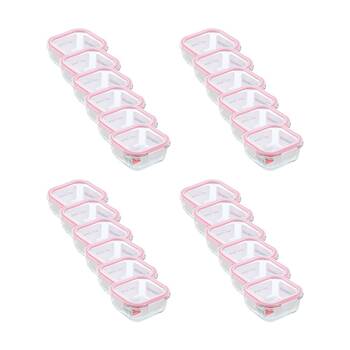 24x Lemon And Lime Yorkshire Glass Square Clip Seal Food Storage Container 500ml