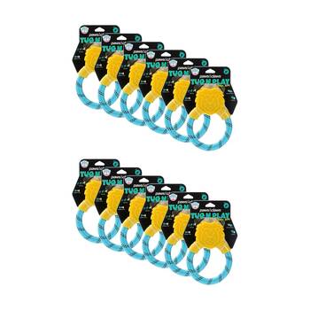 12x Paws And Claws TPR Animal Ring Tugger Dog Chew/Tug Toy 16x12cm Assorted