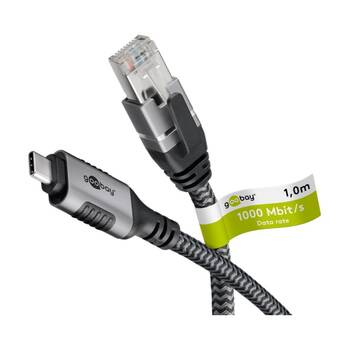 Goobay GooBay USB-C 3.1 to RJ45 Ethernet Cable 2m Thunderbolt 3 - Black