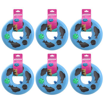 6x Paws And Claws Cat Play Track Interactive Pounce/Batting Toy 23.5x8cm Assorted
