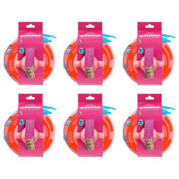 6x Paws And Claws Cat Tower Interactive Batting Play Toy 18x30cm Assorted