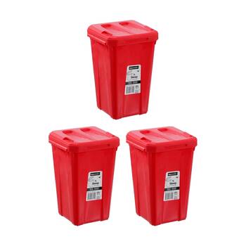 3x Boxsweden Skeep Indoor/Outdoor Durable Mini Wheelie Rubbish Bin 7L Assorted