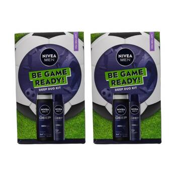2x 2pc Nivea Deep Duo Be Game Ready Kit W/ Shower Gel & Antiperspirant 500/250ml