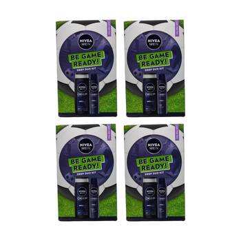 4x 2pc Nivea Deep Duo Be Game Ready Kit W/ Shower Gel & Antiperspirant 500/250ml