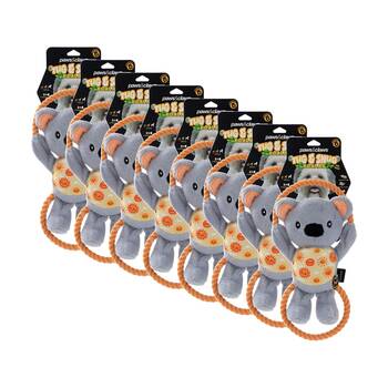 8PK Paws And Claws Plush Koala Double Rope Tugger Pet Dog Toy Squeak 32x15x7cm