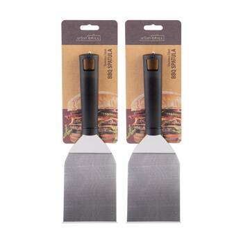 2PK Urban Grill Stainless Steel Wide Head BBQ Spatula W/ Long Handle