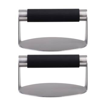 2PK Urban Grill Stainless Steel Burger Smash Patty Press 14cm Diameter