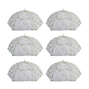 6PK Alfresco Lane Pop-Up Round Nylon Net Food Cover 40cm Diameter Olives