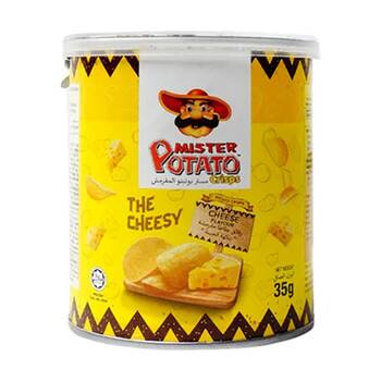 40PK Mister Potato Chips The Cheesy Cheese Flavoured Snack 35g Can
