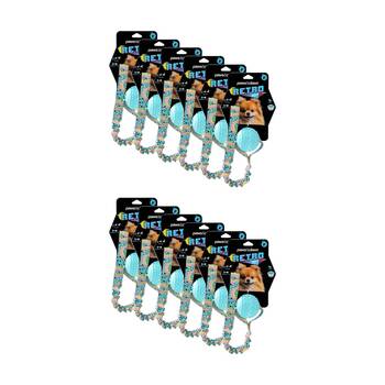 12x Paws And Claws Bungee Ball Printed Pet Dog Chew/Tug Toy 41x7x7cm Assorted
