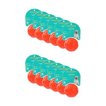 12x Paws And Claws Giggle Durable TPR Ball Dog Chew/Catch/Fetch Toy 9cm Assorted