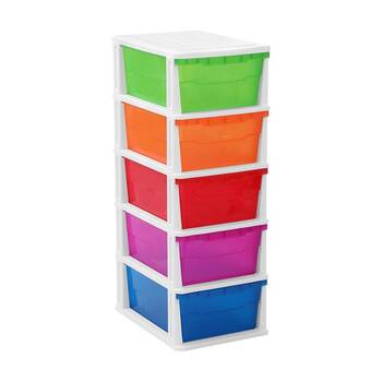 Boxsweden Stakit 5 Drawer Organisation Storage Unit 31.5x43x87cm Multicolour