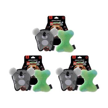3x 2pc Paws And Claws Mini Mates Tiny Tuff & Bone Plush Dog Pet Toy Set Assorted