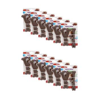 12x 2pc Paws And Claws Boobone Small Wishbone & Bone Dog Chew Toy Set Chicken/Beef