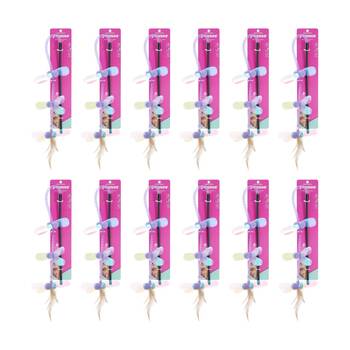 12PK Paws And Claws Pounce Pet Cat Toy Dangler Interactive Assorted 50x5cm