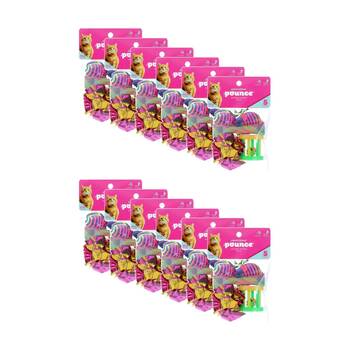 12x 5pc Paws And Claws Pounce Pet Cat Toys For Active Cats Assorted