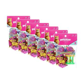 6x 5pc Paws And Claws Pounce Pet Cat Toys For Active Cats Assorted