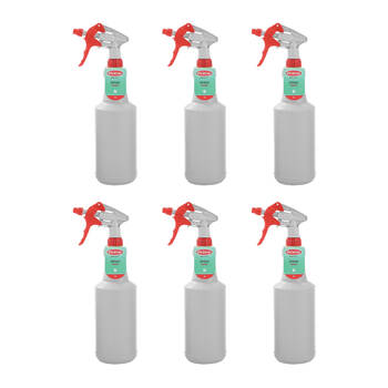 6PK Boxsweden Prime Heavy Duty Durable Refillable Spray Bottle 1L Assorted