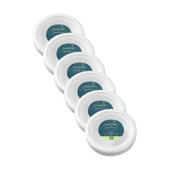 6x 30pc Lemon And Lime Sugarcane Side Bowl Compostable White 18cm